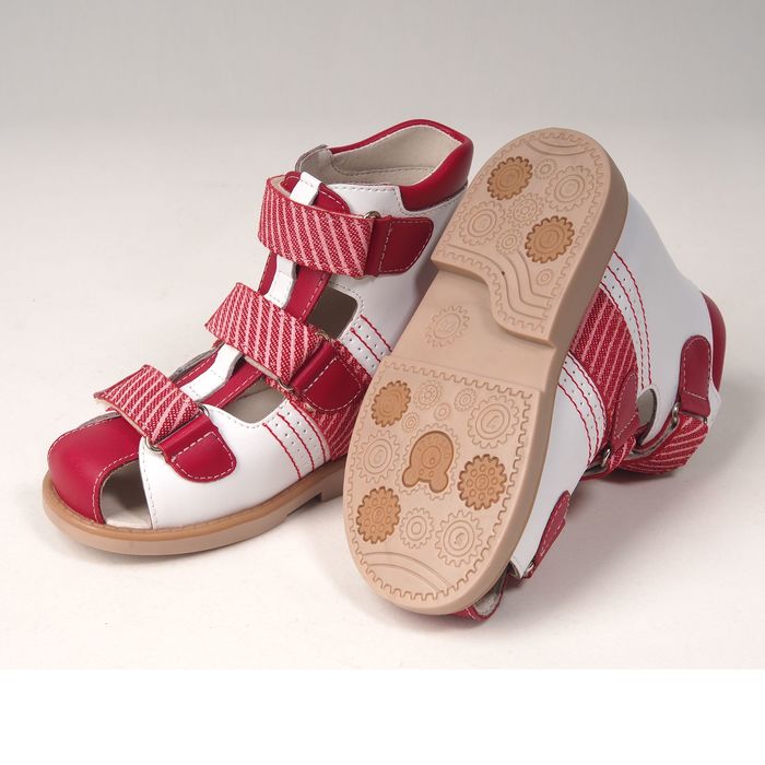 Сандалии детские ортопедические арт. ОРТ-80A-006Н.11HT (бело/т.красный) (р. 30)