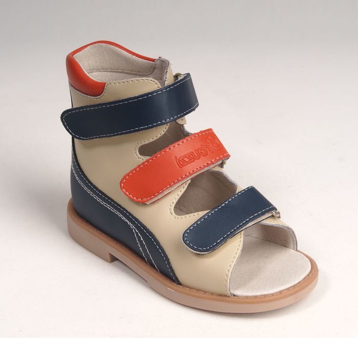 Сандалии детские ортопедические арт. ОРТ-80A-008A.13HT (т.син/беж/оранж) (р. 20)