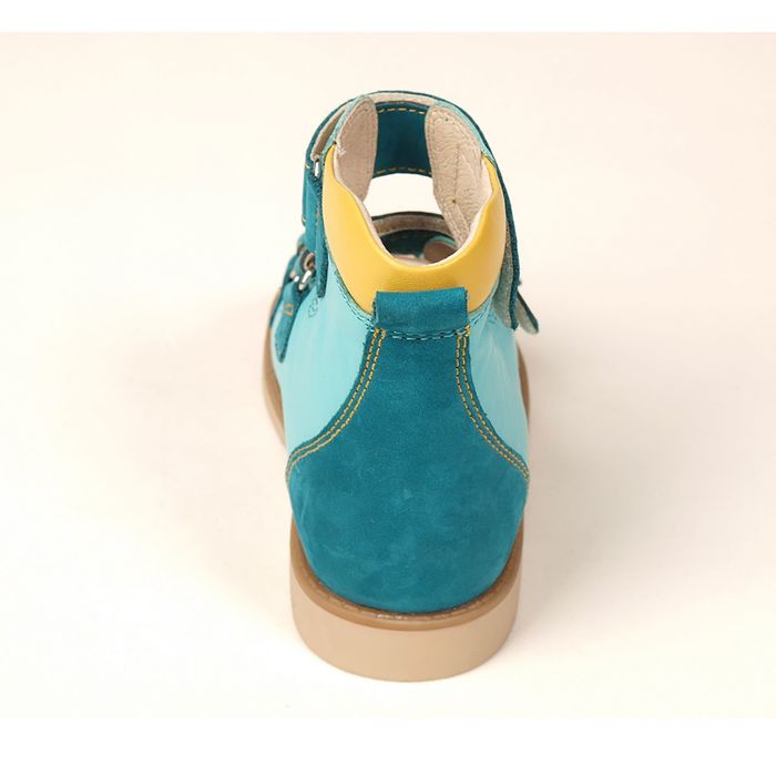 Сандалии детские ортопедические арт. ОРТ-80A-009B.13НТ (бирюз/т.бирюз/желт) (р. 25)