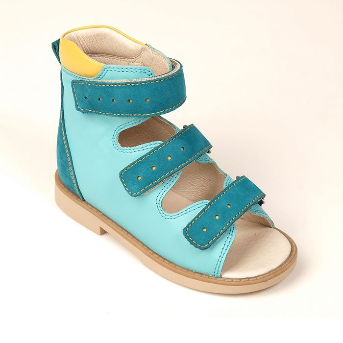 Сандалии детские ортопедические арт. ОРТ-80A-009B.13 (бирюз/т.бирюз/желт) (р. 28)