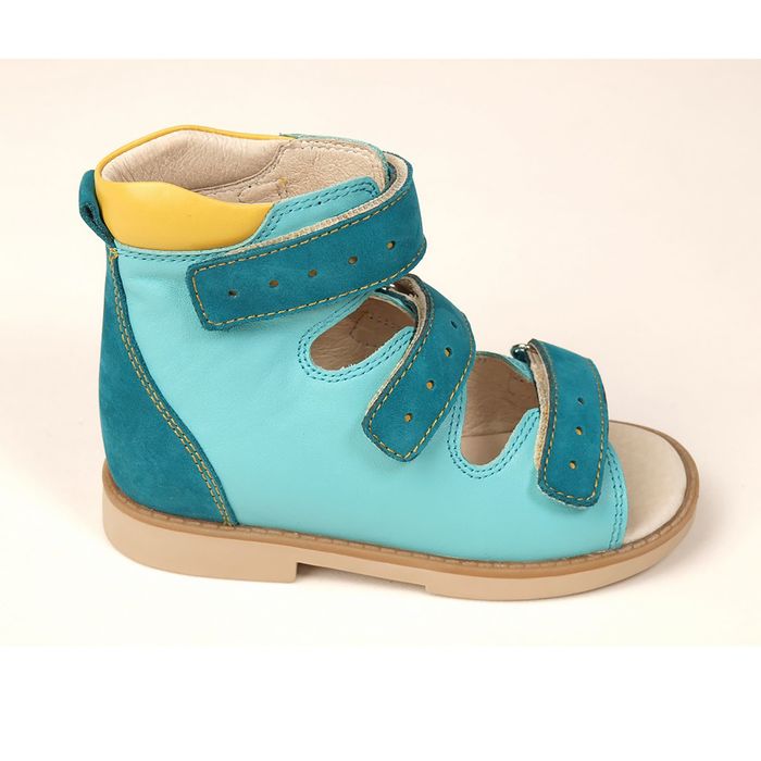 Сандалии детские ортопедические арт. ОРТ-80A-009B.13НТ (бирюз/т.бирюз/желт) (р. 30)
