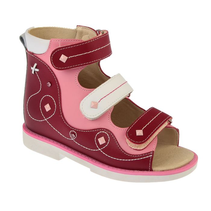 Сандалии детские ортопедические арт. ОРТ-80A-311C.11HT (красн/роз/бел) (р. 34)