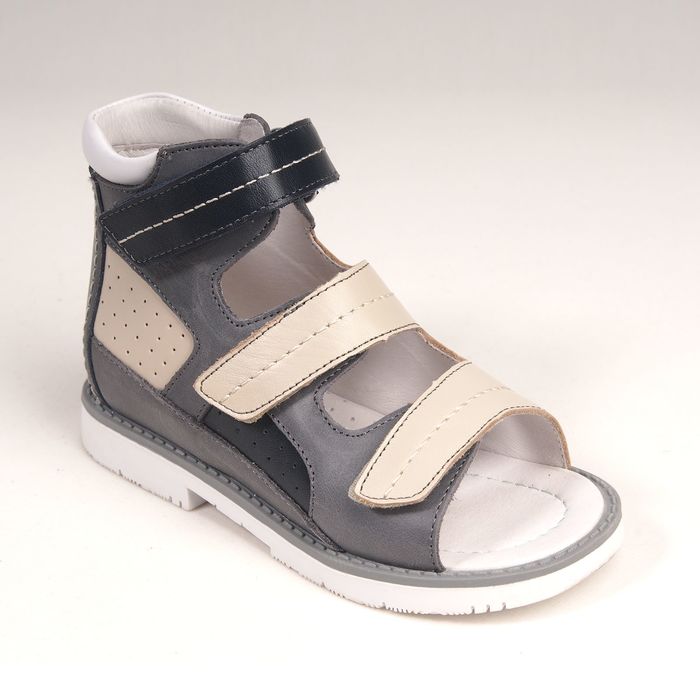 Сандалии детские ортопедические арт. ОРТ-92C-203F.22HC (бежевый/серый/черный) (р. 23)