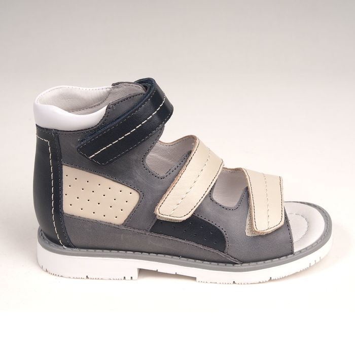 Сандалии детские ортопедические арт. ОРТ-92C-203F.22HC (бежевый/серый/черный) (р. 28)