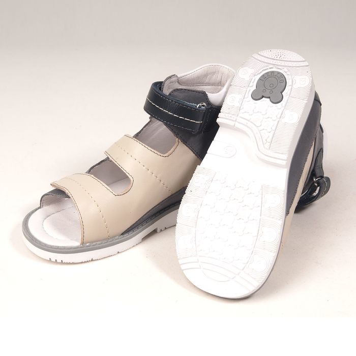 Сандалии детские ортопедические арт. ОРТ-92C-203F.22HC (бежевый/серый/черный) (р. 28)