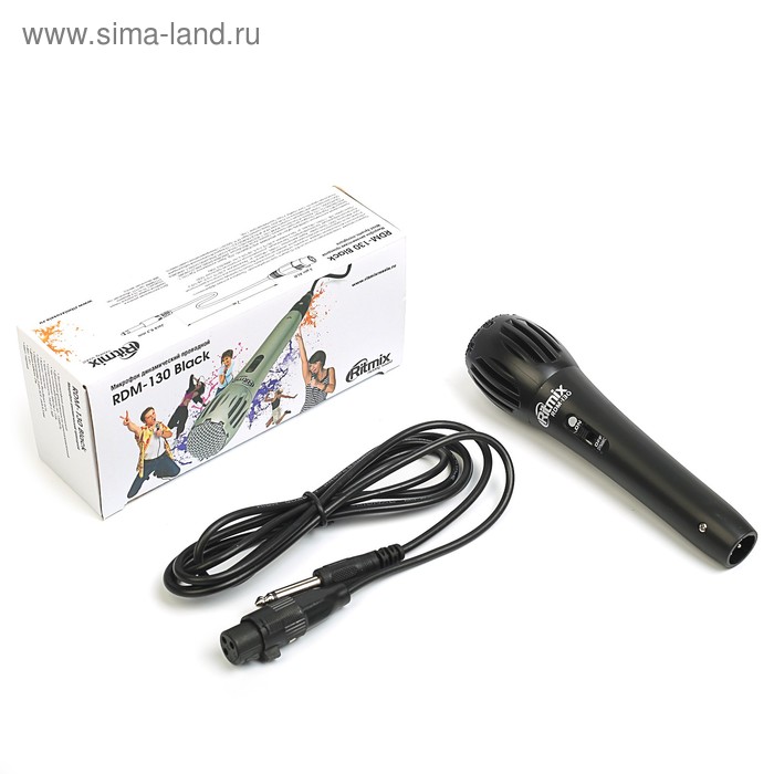 

Микрофон Ritmix RDM-130 black, 50-16000 Гц, штекер 6.3 мм