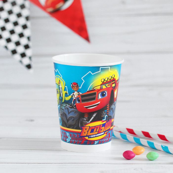 Стакан бумажный 220 мл, (набор 6 шт) "Вспыш"