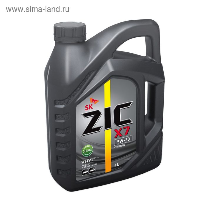 Масло моторное ZIC 5W-30 X7 Diesel CF-4 синт., 4 л масло моторное zic 5w 40 x7 синт 1 л