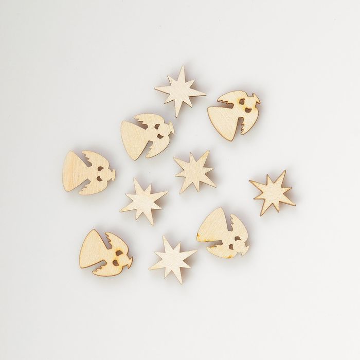 Набор декоративных элементов для творчества "С ангелочком" 10шт, по 2 см