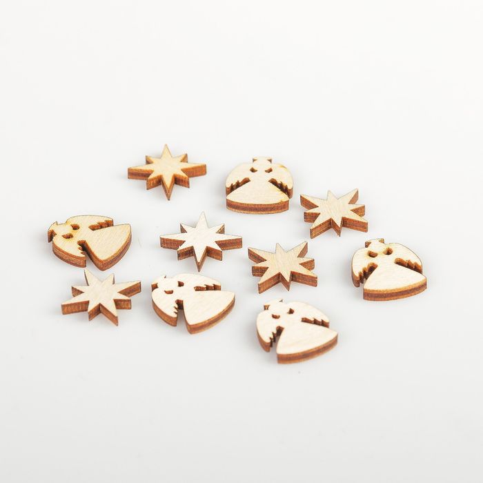 Набор декоративных элементов для творчества "С ангелочком" 10шт, по 2 см