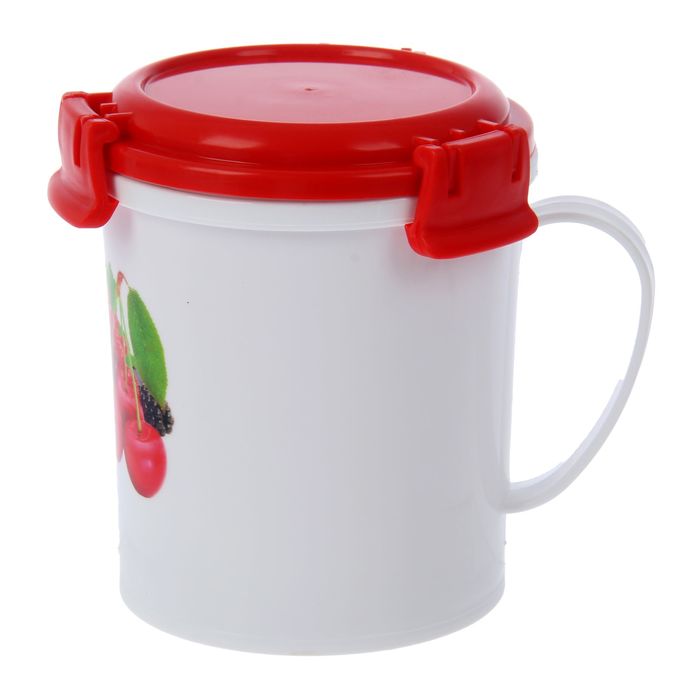 Кружка с крышкой 600 мл "Ягодное ассорти"