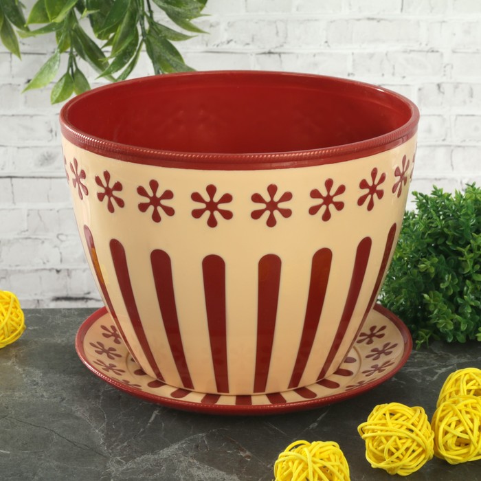 Горшок с поддоном 1,7 л "Валенсия"