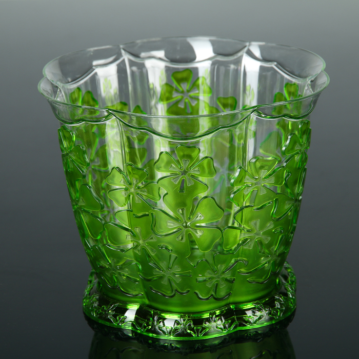 Горшок для орхидеи, с поддоном, 1,5 л "Камелия", цвет зеленый