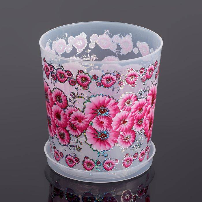 Горшок для орхидеи, с поддоном, 1,8 л "Ванесса", прозрачный