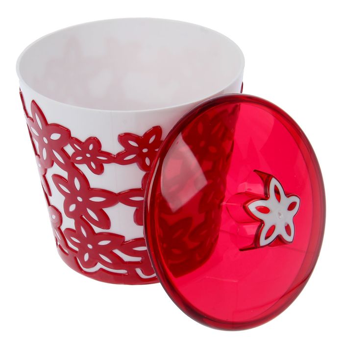 Банка с крышкой 1 л "Виктория", цвет красный