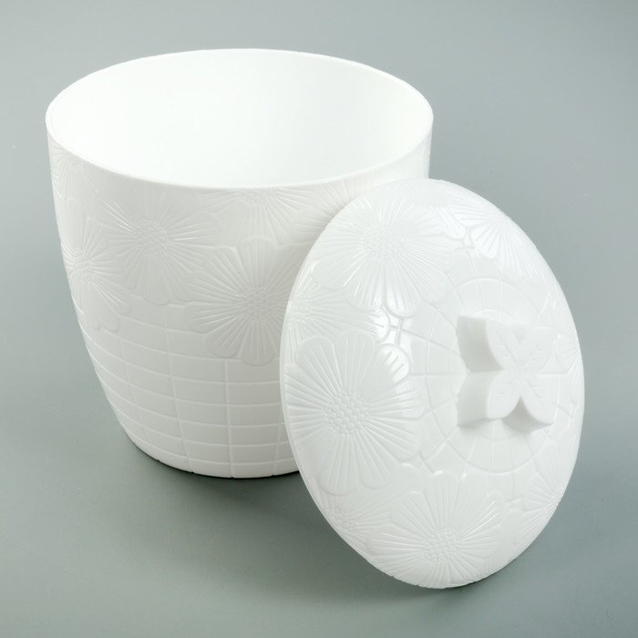 Банка с крышкой 1,2 л "Катарина", цвет белый