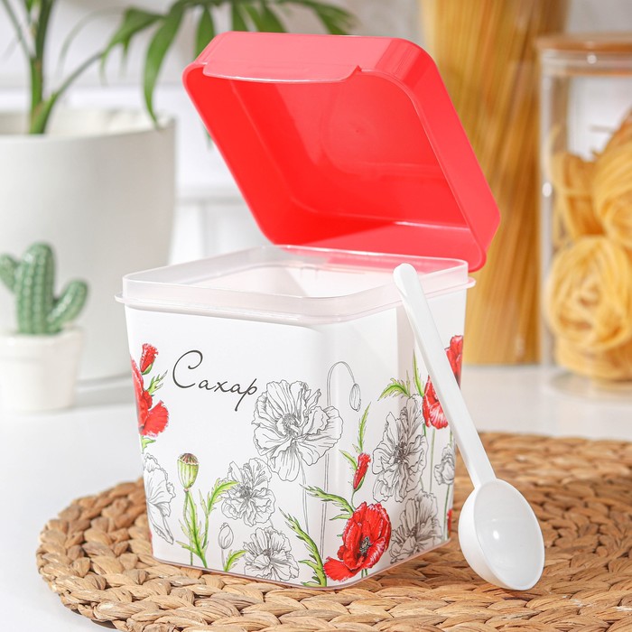 

Ёмкость «Маки. Сахар», 1,2 л, с ложкой
