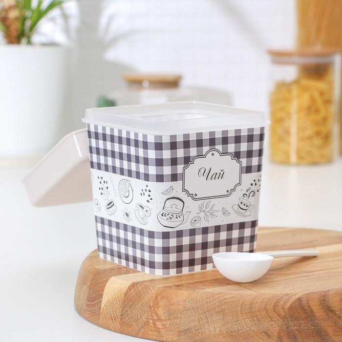 Ёмкость 1,2 л "Плетенка. Чай" с ложкой