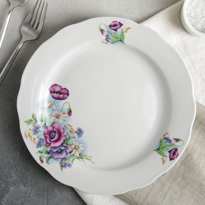 Тарелка мелкая 24 см "Луговой мак"