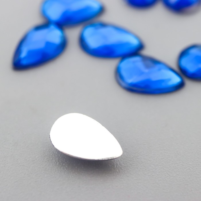 Декор для творчества пластик "Стразы капельки. Индиго" набор 100 шт 0,6х0,4 см