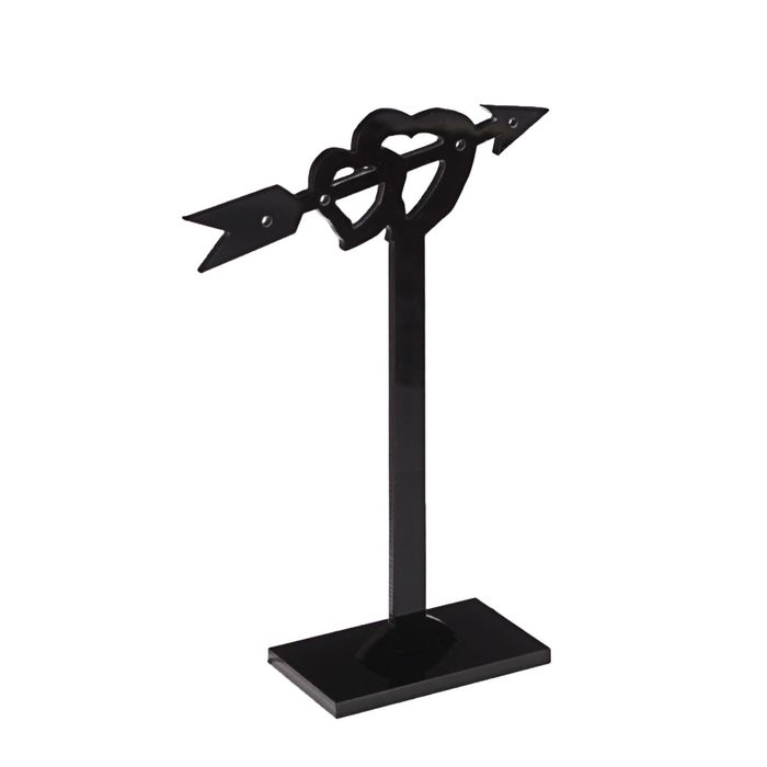 Подставка под серьги "Сердца", набор 3 шт, h7.5, 9, 11.5, цвет чёрный