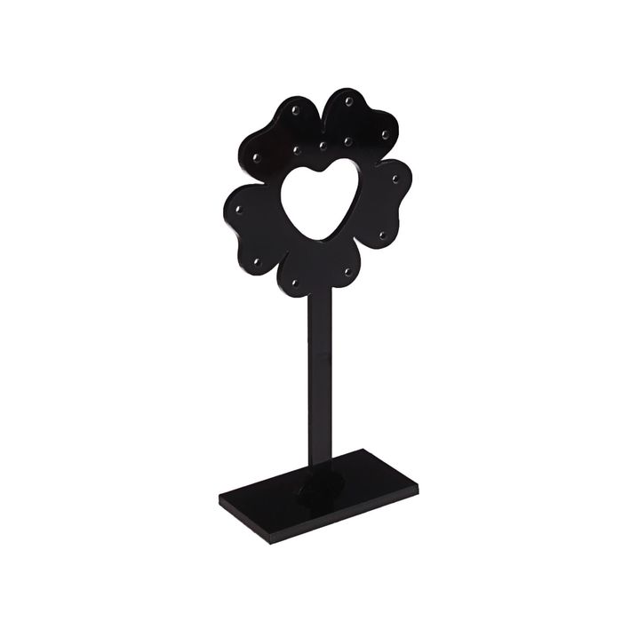 Подставка под серьги "Цветок", набор 3 шт, h10, 11, 12, цвет чёрный