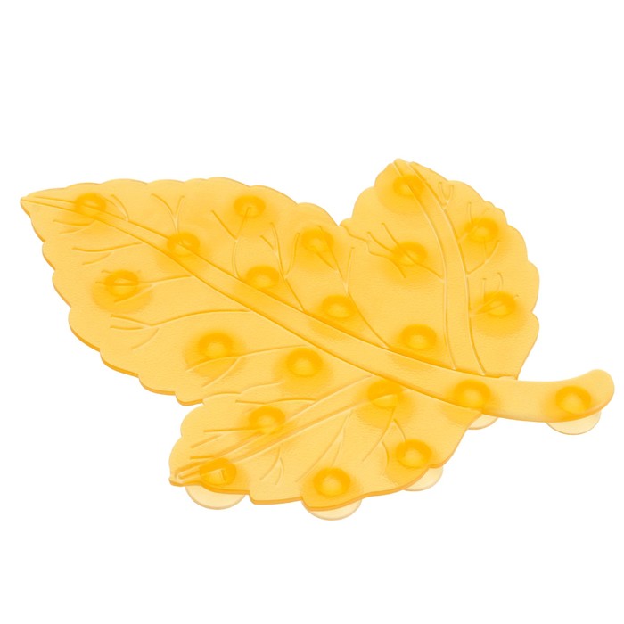 Мини-коврик для ванны "Лист" 16,5х13 см, цвет МИКС