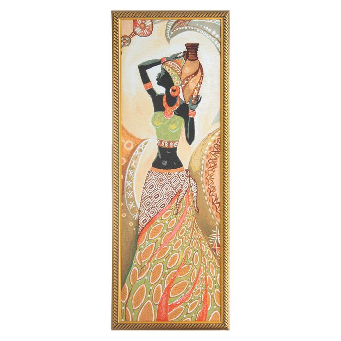 Гобеленовая картина "Африканка с кувшином" 37*100 см