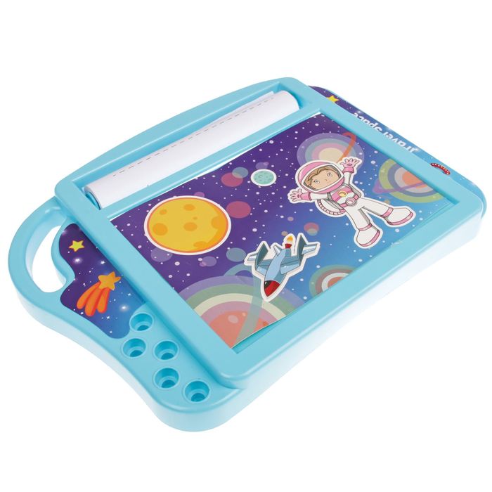 Доска для рисования "Космос", рулон 3 м, маркеры 6 шт., восковые карандаши 8 шт.