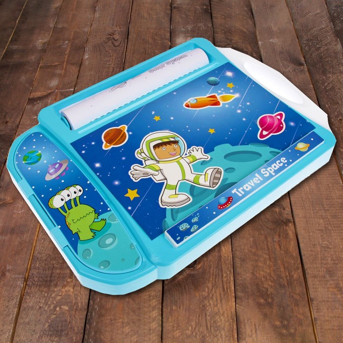 Доска для рисования "Галактика", рулон 5 м., маркеры 6 шт., восковые карандаши 8 шт.