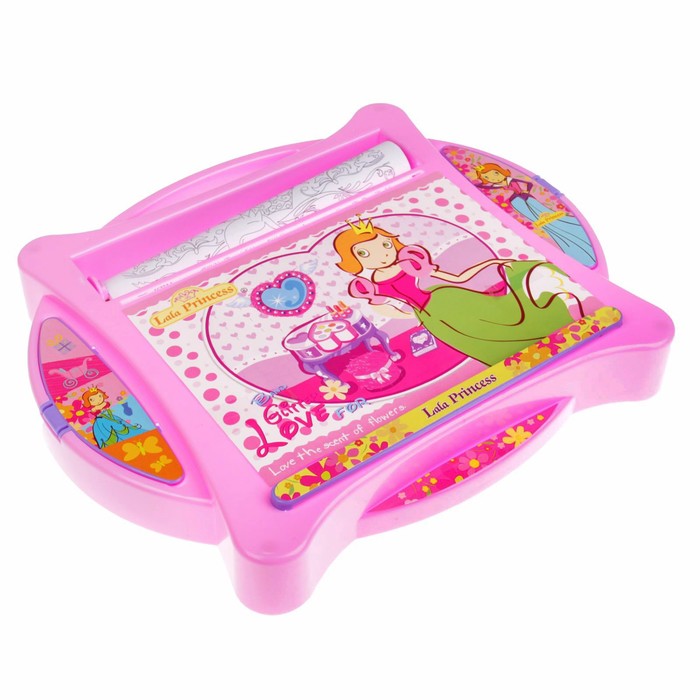 Доска для рисования "Принцесса Лала-3", рулон 5 м, маркеры 6 шт., восковые карандаши 8 шт.