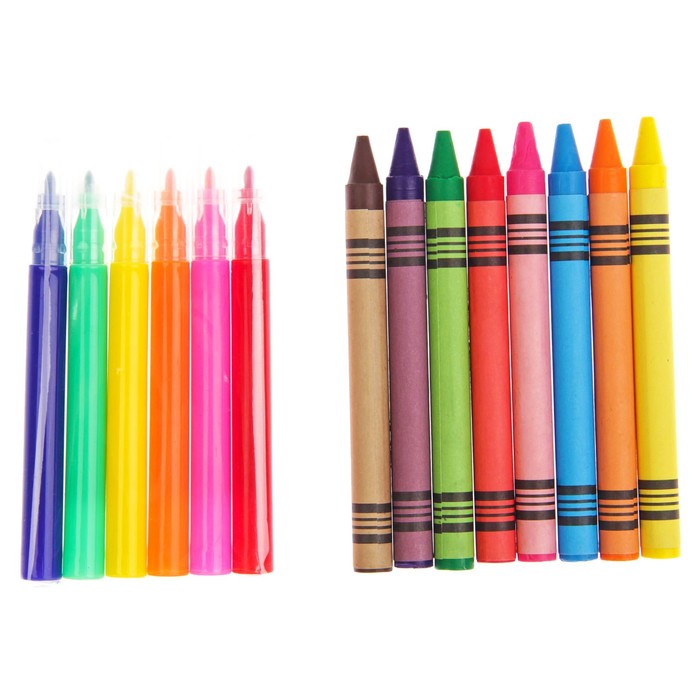 Доска для рисования "Галактика", рулон 3 м., маркеры 6 шт., восковые карандаши 8 шт.