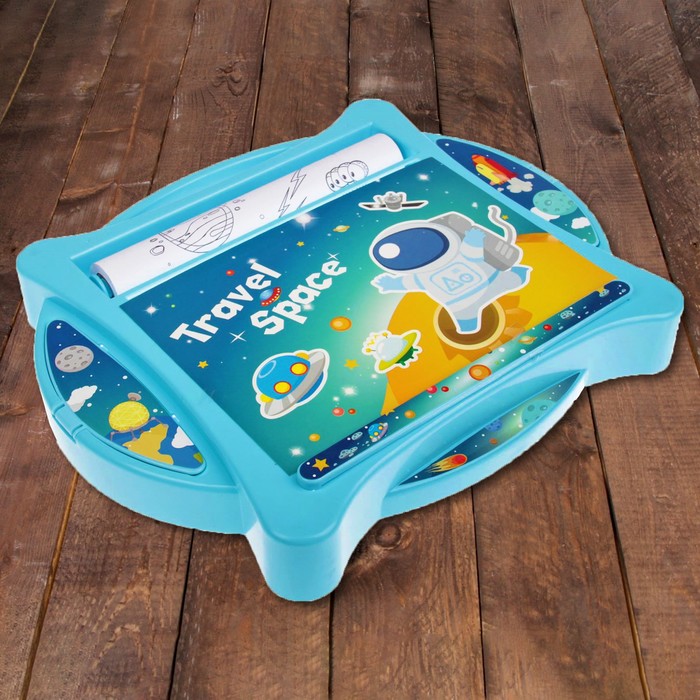 Доска для рисования "Космическое путешествие", рулон 3 м., маркеры 6 шт., восковые карандаши 8 шт.