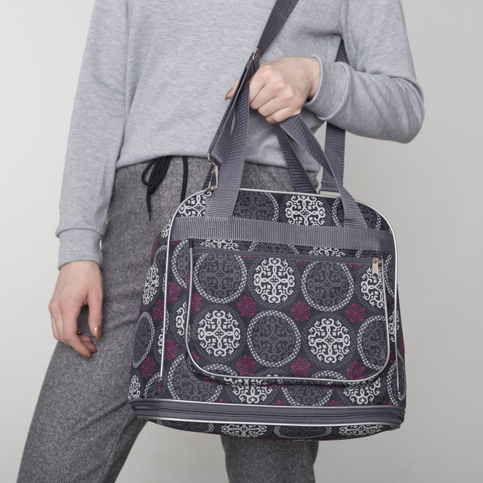 Сумка дорожная СХ-04, 32*16*28, трансф, отд на молнии, н/карман, вензеля/синий