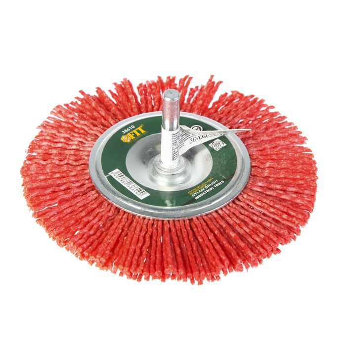 Корщетка-колесо FIT, нейлоновая со штифтом, 100 мм