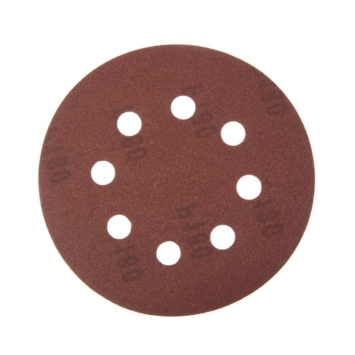 Круги шлифовальные с отверстиями FIT (липучка), алюминий-оксидные, 125 мм, 5 шт, Р180