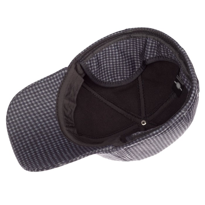 Бейсболка, размер 59-60, цвет чёрный/серый, клетка, 156.356.552