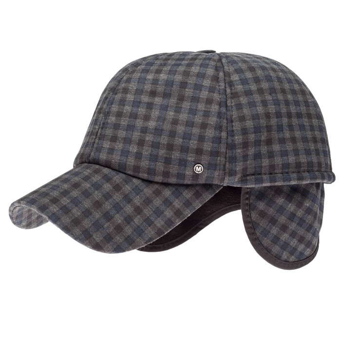 Бейсболка, размер 55-56, цвет чёрный/серый, клетка, 156.358.552