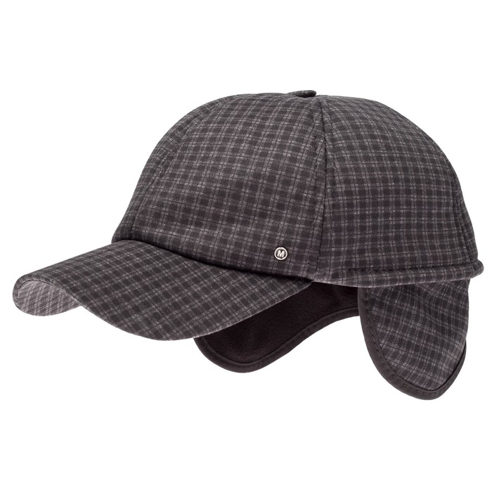 Бейсболка, размер 59-60, цвет чёрный/серый, клетка, 156.452.552