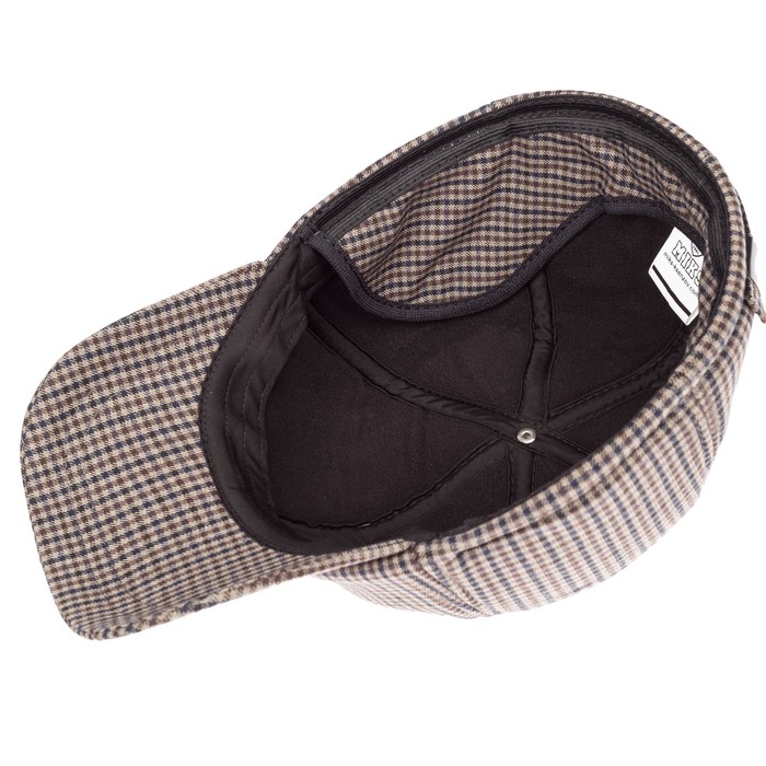 Бейсболка, размер 60-61, цвет серый/коричневый, клетка, 156.822.552