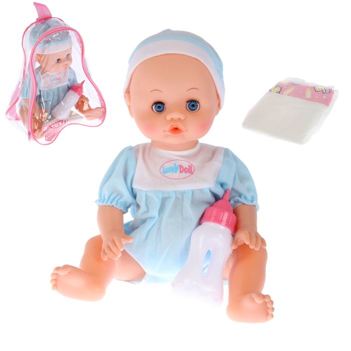 Пупс функциональный «Малыш» с аксессуарами, писает, пьёт, звуковые функции, МИКС