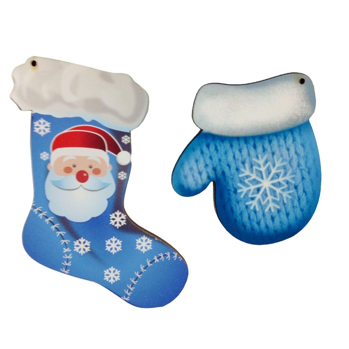 Новогодний набор подвесок "Носочек и варежка"