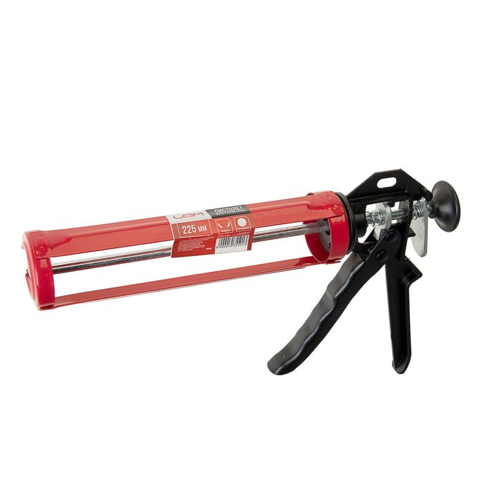 Пистолет для герметика LOM, полукорпусной, круглый шток, 225 мм