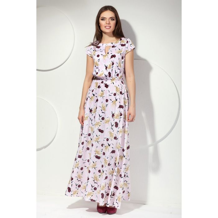 Платье женское, размер 46, цвет розовый+песочный П-366/1