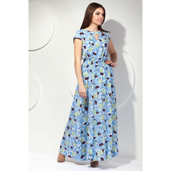 Платье женское, размер 50, цвет голубой+зелёный П-366/2