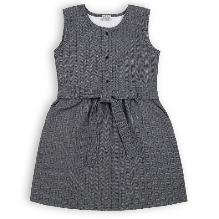 Сарафан для девочки "Школьная пора", рост 128 см (64), цвет серо-синий