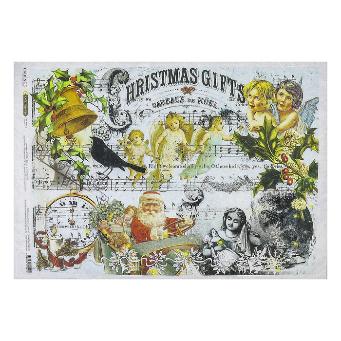 Рисовая бумага для декупажа "Рождество-242" А3, 25г/м,