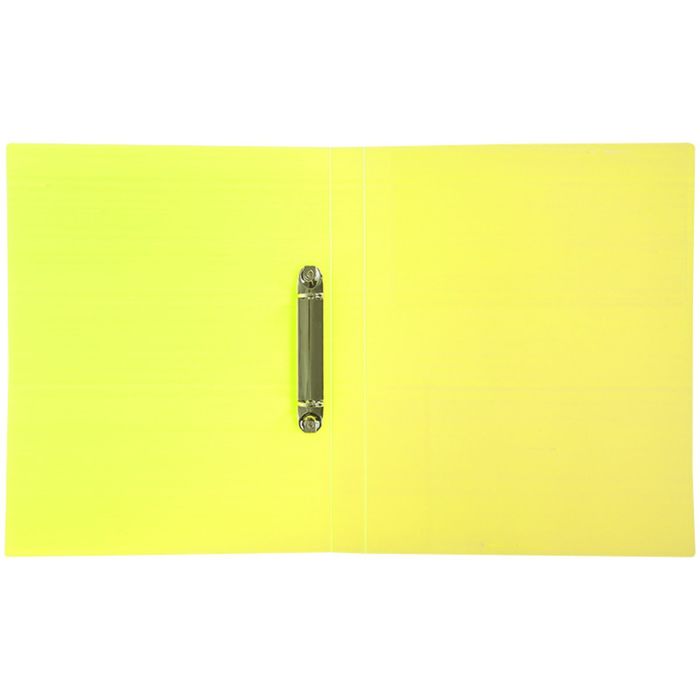 Папка на 2 кольцах А4 пластиковая, 25 мм, 700 мкм Berlingo Neon, неоновая жёлтая