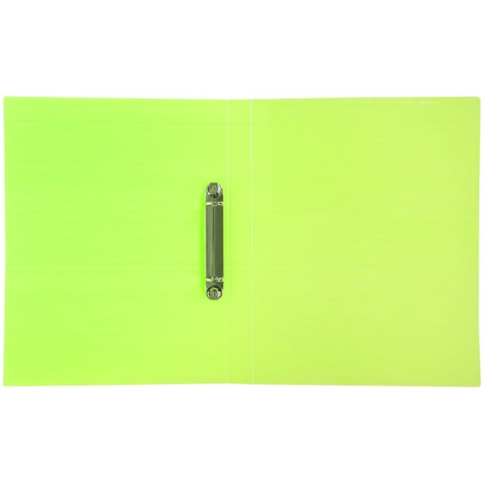 Папка на 2 кольцах А4 пластиковая, 25 мм, 700 мкм Berlingo Neon, неоновая зелёная
