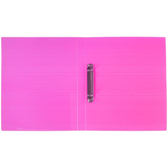 Папка на 2 кольцах А4 пластиковая, 25 мм, 700 мкм Berlingo Neon, неоновая розовая